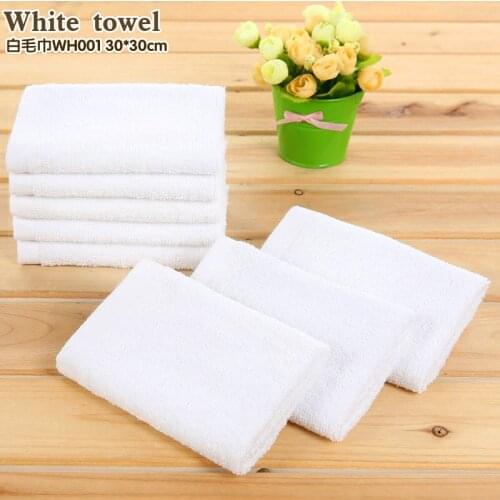Brilliant White Soft Ring Face Towel Hand Towel Cotton Washcloth for Women Gift 20pcs/lot 30*30cm 40g