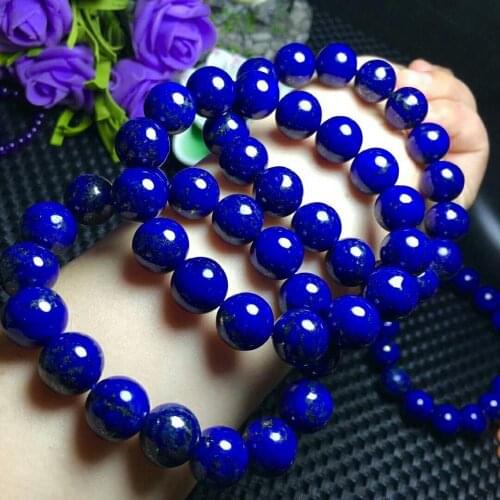 Natural Royal Blue Lapis Lazuli Bracelet Beads AAA 12mm cx