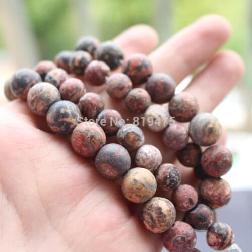 Natural Stone Beads Mottled Brown Yellow Tone For Jewelry Making Diy Material For Bracelet 8mm 10mm Strand
