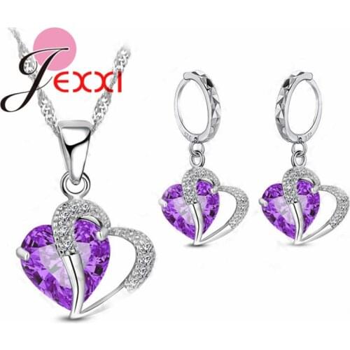 Fast Shipping Statement Women 925 Sterling Silver Jewelry With Cubic Zirconia Wedding Dance Party Jewelry Set