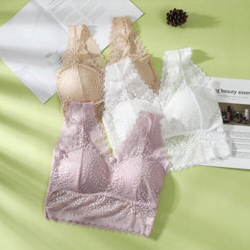 Corset Lace Underwear For Girl Sexy Lingerie Hollow Out Womens Push Up Strapless Bra Padded Bralette Plus Large Size Braletts