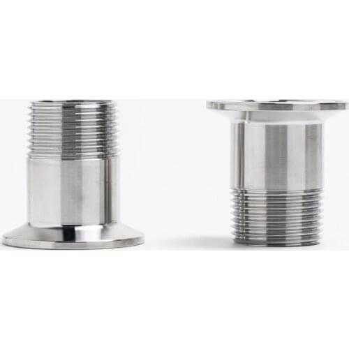 DN40 - DN50 304 Sanitary Stainless Steel Male Threaded Pipe Fitting Ferrule Tri Clamp Adapter For Homebrew