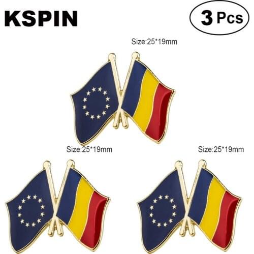 EU & Romania Frendship Lapel Pin Brooches Pins Flag badge Brooch Badges