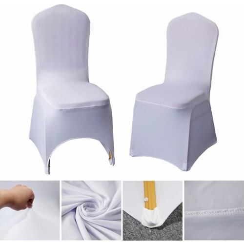 100pcs High Quality White Wedding For Events Party Hotel Decoration Stretch Elastic Chair Large Cover Spandex