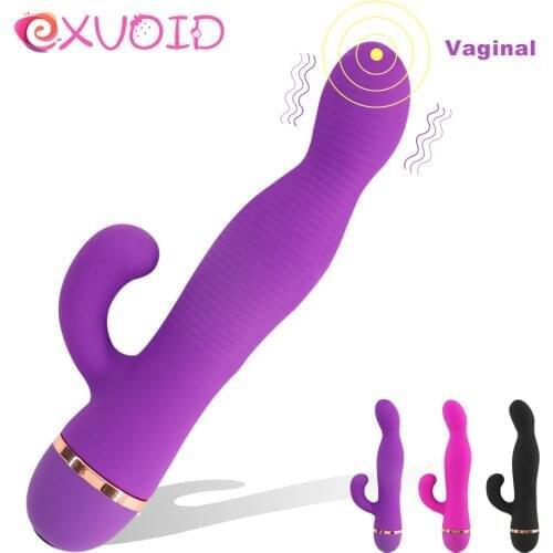 EXVOID Silicone AV Stick 20 Speed Dildo Rabbit Vibrators for Women Vagina Clit stimulator G Spot Vibrator