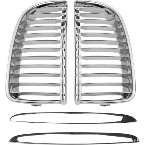 Chrome Front Bumper Kidney Grill Grille For-BMW E90 E91 320I-335I 4DR Sedan Wagon 2005-2008