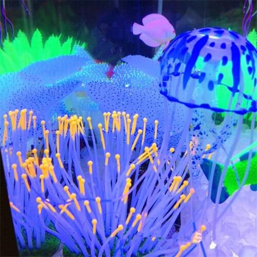 Artificial Swim Glowing Effect Jellyfish Aquarium Decoration Fish Tank Underwater Live Plant Landscape Decor Accessories