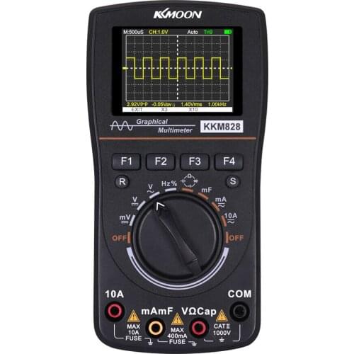 KKmoon kkm828 Oscilloscope Intelligent Graphical Digital Oscilloscope Multimeter 2 in 1 2.4 Inches Color Screen 1MHz Bandwidth