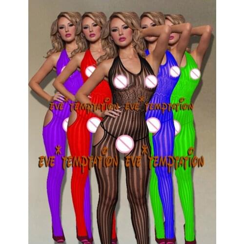 Free GIF Sexy Sleepwear Lingerie Babydoll BODYSUIT Body Stocking doll dress Intimate Crotchless Catsuit Nightwear Bustiers A170