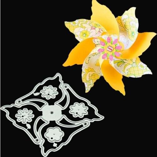 METAL CUTTING DIES Die Cut 3D Windmill Flower Spinner DIY Scrapbook Card Pinwheel Fan Party Embossing Folder Stencils Template