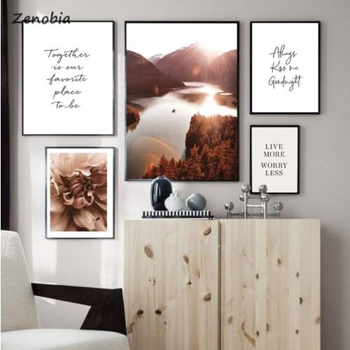 Autumn Lake Reflection Picture Nature Scenery Scandinavian Poster Nordic Decoration Hd Print Landscape Wall Art Canvas Painting