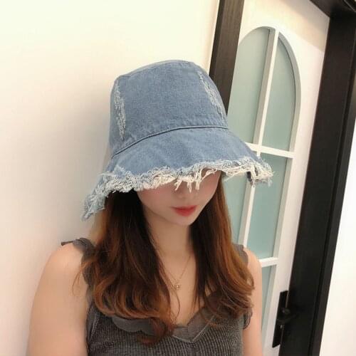 Bucket Denim Hat fisherman Panama Outdoor Hats Women sun Hip Hop Summer Beach Cap fisherman For Woman 2021 Whisker Wide fishing