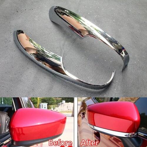 YAQUICKA 2pc/set Chrome ABS Car Exterior Rear View Mirror Strips Trim Sticker Styling For Mazda 3 Axela 2014 2015 Auto Accessory