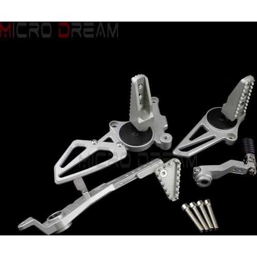 Silver Adjustable Rear Brake Shifter Lever Pedal Step Plate Shift Tips For BMW R nineT R9T 2014-2018 Motorcycle Aluminum Footrest Kit