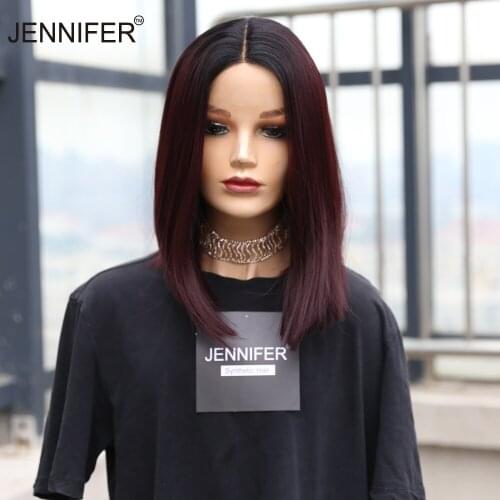 Synthetic wig Short Straight Purple Blue 613 Middle Part Middle Part Lace Hair Wig Full Head wigs for Women Heat Resistant Fiber
