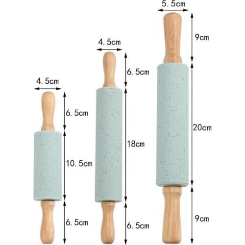 Rolling Pin Non-stick Eco-friendly Wooden Handle Pastry Tools Kitchen Roller for Home