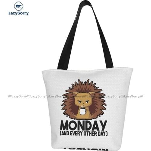 Hedgehog Shopping Bag School Female Handbag Gifts Aesthetic Polyester Bags