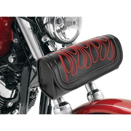 Motorcycle Fork Tool Bags Storage Leather Travel Pouch Front Luggage Bag For Harley Sportster XL Touring Softail Dyna Road King