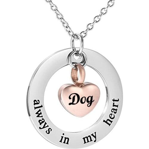 Cremation Jewelry Necklace for Ashes Always in my heart Memorial Ash Keepsake Heart Memorial Urn Pendant-rose gold
