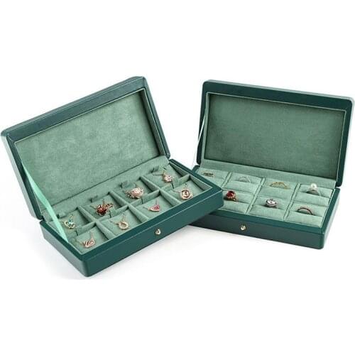 High-End Pu Leather Jewelry Collection Box Portable Ring Storage Box Pendant Necklace Display Box