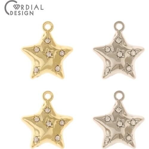 Cordial Design 100Pcs 17*19MM Jewelry Accessories/Star Shape/Hand Made/Rhinestone Earrings Pendants/Jewelry Finding & Components