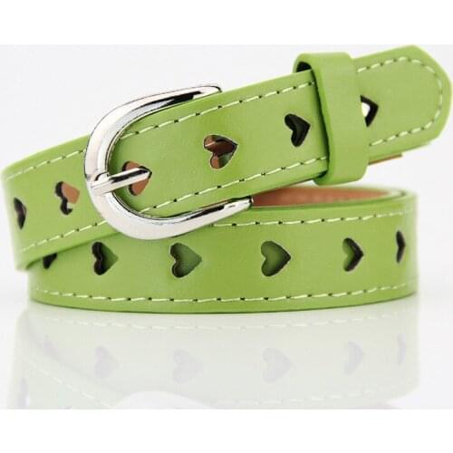 Women Fashion Heart Hollow Belt Faux Leather Belt Without Drilling Jeans Metal Buckle Straps Waistband Trendy Decor Accessories
