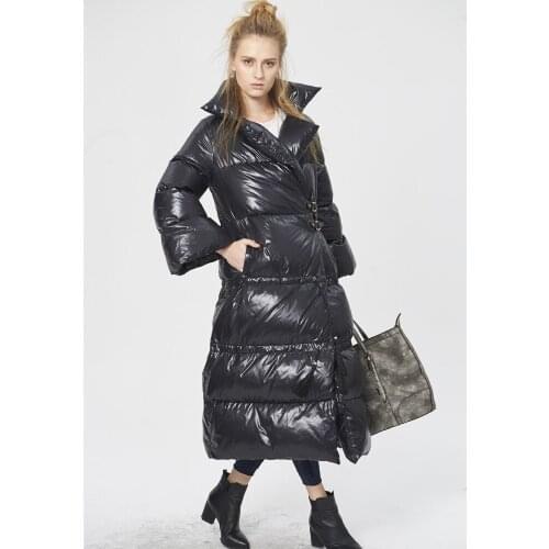 Winter Plus size thicker warm 90% white duck down coat female oversize Speaker sleeve longer warm fashion brand down coat