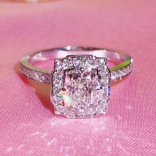 100% 18K gold ring and moissanite diamond D VVS Luxury wedding ring With national certificate SW10