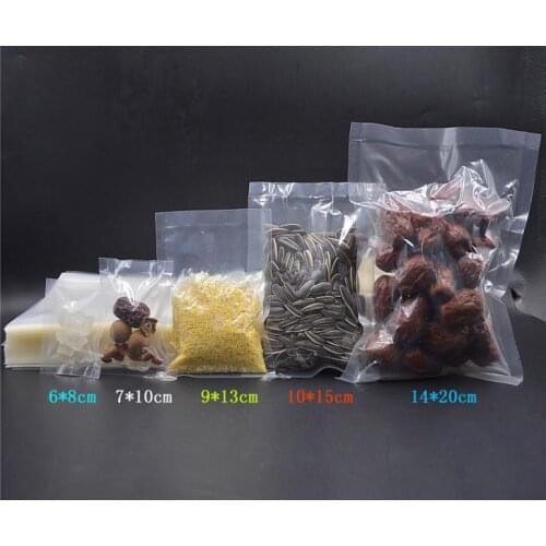 100pcs/lot-7size Small PE Clear Plastic Heat Seal Plain Pocket Vacuum Pouch Snack Nuts Sugar Seal Bag Food Packing Bag