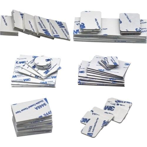 100pcs Strong Pad Mounting Tape Double Sided Adhesive Acrylic Foam Tape Two Sides Mounting Sticky Tape Black Multiple size