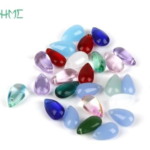 5pcs Czech Water Droplet Crystal Lampwork Glass Beads For DIY Hairdressing Bracelet Earrings Accessories Jewelry Making Charm