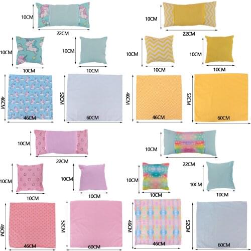 5pcs in1,Sheets, bedding, pillows Fit For 43cm Baby Doll 17 Inch Reborn Baby Doll accessories