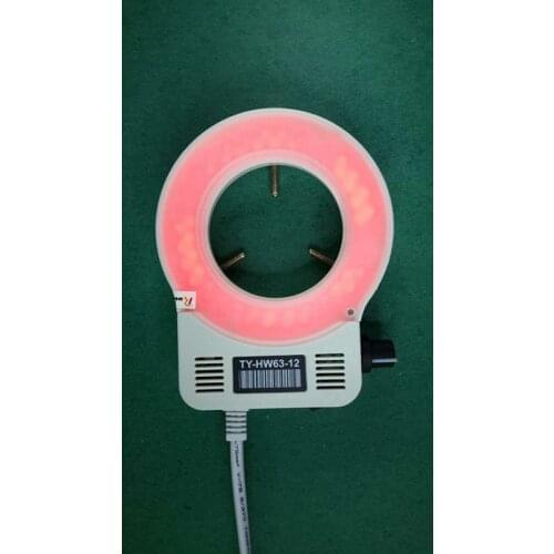 Red Color 60pcs LED Lamps Light Microscope 63mm Diameter Ring Bulb Lamp Light Source for Biological Stereo Microscope 90-240V