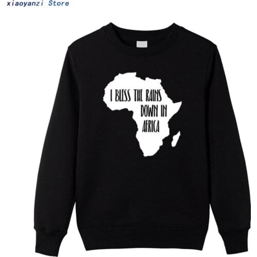 Africa sweatshirts I Bless Rains Down In pullovers Men O-neck hoodies Cotton sports Black High Quality Sweatshirt