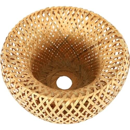 Bamboo Wicker Rattan Lampshade Hand-Woven Double Layer Bamboo Dome Lampshade Asian Rustic Japanese Lamp Design Retail