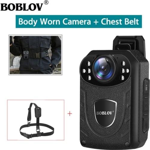 Boblov KJ21 Body Worn Camera 1296P DVR Video Security Cam IR Night Vision Wearable Mini Camcorders with Belt Police Camera