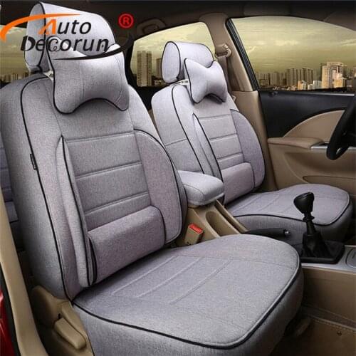 AutoDecorun Dedicated Flax Seat Covers Cars for Mercedes Benz CLA Class Accessories Car Seat Cover Sets Seat Supporst Cushion