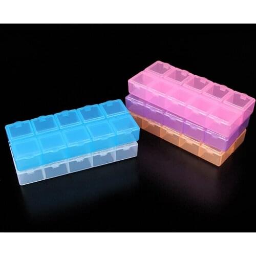 6 Colors Plastic Double Row Jewelry Storage Box Case Accessories Holder Craft Beads Jewelry Display Organizer Container