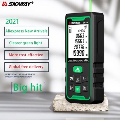 SNDWAY Green Line Laser Rangefinder Distance Meter Digital Range finder Laser Tape Ruler Sensor Laser Distance Meter