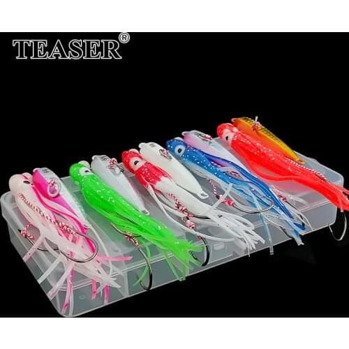 TEASER 40g 60g 80g 100g 120g 150g 180g 5pcs Slow Sinking Bottomship Inchiku Artificial Glow Jigs Squid Lure Kingfish Snapper