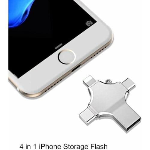 4 in 1 Type-c Pendrive USB Flash Drive Memory Stick For iPhone Android PC 256G 128GB 32G 64G
