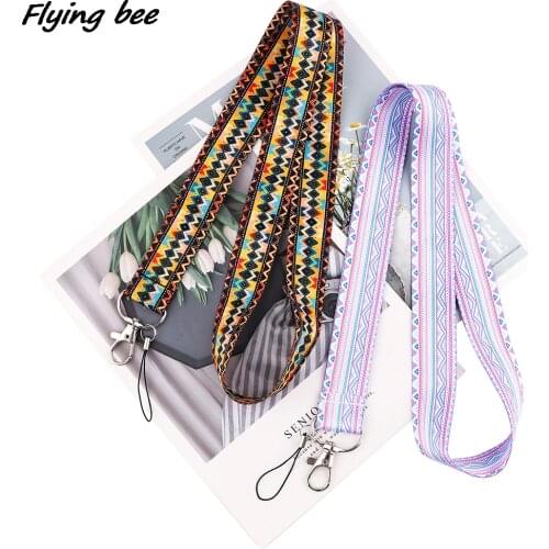 Flyingbee Creative Bohemian Style Diamond Lanyard Credit Card ID Holder Badge Women Travel Bank Business Card Cover Badge X1862