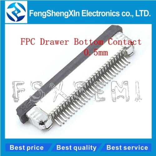 10pcs/lot FPC Connector socket 0.5MM Drawer Bottom Contact type 4/5/6/7/8/9/10/11/12/13/14/15/18/19/20/24/26/28/30P/50p/54p/60p