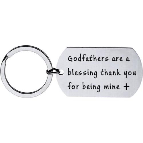 New fashion white rings for keys simple lettering thank you father stainless steel family gift trinket