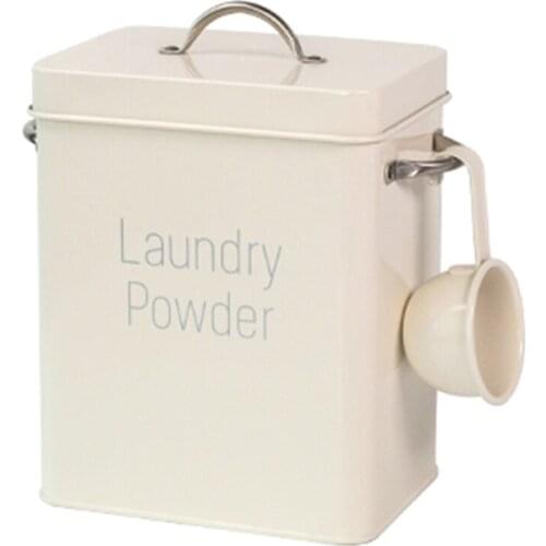 Beautiful Powder Laundry Powder Boxes Storage with Scoop White