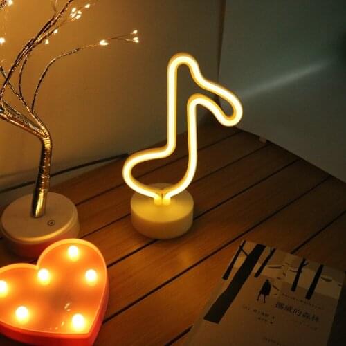 Creative LED Neon Sign Light Love Shaped Transparent Panel Neon Lights USB Night Lamp for Wedding Party