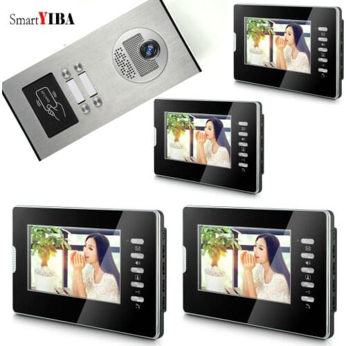 Apartment Flats Doorbell 7"TFT LCD Home Video Intercom System RFID Unlock 2 to 12 Buttons IR 700TVL Camera Vdeo Door Phone Kits