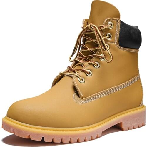 High Quality Genuine Leather Men Ankle Boots Leather Snow Boots Winter Punk Booties Martin Winter Boots Working Boots Men Shoes