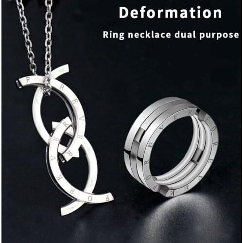 Vintage Deformable Love Foreve Titanium Steel Skull Biker Gothic 316L Stainless Ring For Men Retro Design Round Bands Punk Rings