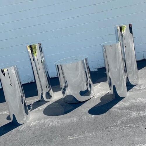 New style sliver round mental plinth cylinder pedestal wedding display stand party sunyu2960